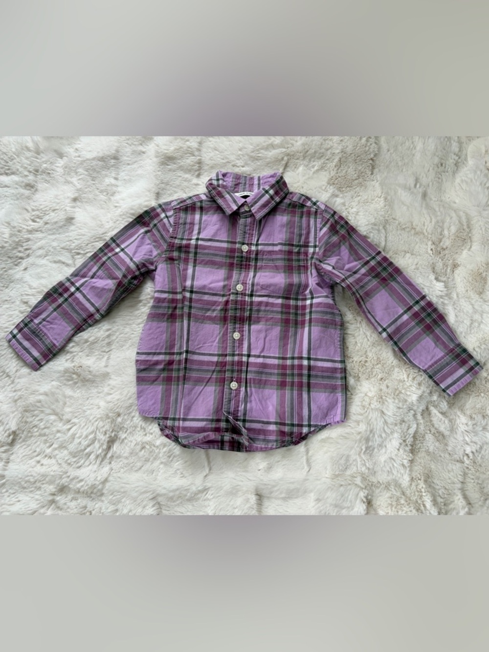 Janie and Jack Lavender Plaid Button-Down Shirt